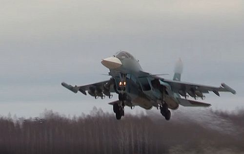 Су-34. Кадр с видео Минобороны России